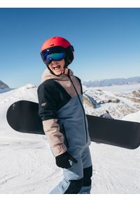 4f - 4F Kurtka snowboardowa membrana 10000 chłopięca - brązowa 152 (11-12 lat). Kolor: brązowy. Materiał: materiał, poliester. Sezon: lato. Styl: klasyczny #1