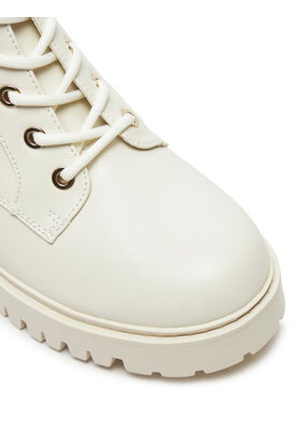 Guess Botki Olsy FLFOLS ELE10 Écru. Materiał: skóra