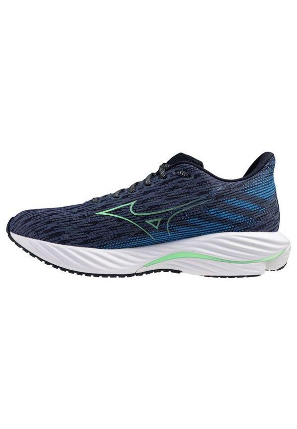 Mizuno - Buty do biegania męskie, Wave Rider 28. Zapięcie: sznurówki. Kolor: niebieski. Materiał: materiał, syntetyk, tkanina. Szerokość cholewki: normalna. Model: Mizuno Wave