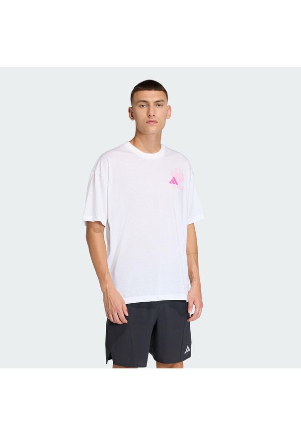 Adidas - Koszulka CLIMACOOL FUN TRAINING Graphic. Kolor: biały. Technologia: ClimaCool (Adidas). Sport: fitness