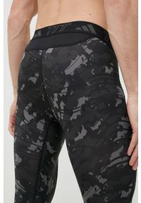 adidas Performance legginsy treningowe męskie kolor czarny wzorzyste. Kolor: czarny. Materiał: skóra, materiał. Technologia: Techfit (Adidas). Sport: fitness #3
