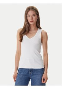 DKNY Top DJ6T1730 Biały Slim Fit. Kolor: biały. Materiał: bawełna #1