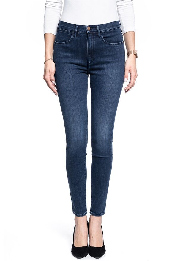 Wrangler - SPODNIE DAMSKIE WRANGLER HIGH RISE SKINNY SOLAR BLUE W27HJC11J 112128087