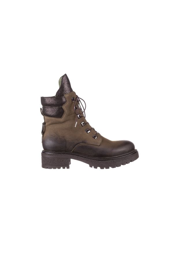 Trzewiki Bayla-161 050-0507 Khaki, Zielony, Skóra naturalna - 40. Okazja: na co dzień. Zapięcie: zamek. Kolor: zielony. Materiał: skóra. Szerokość cholewki: normalna. Obcas: na obcasie. Styl: casual. Wysokość obcasa: średni