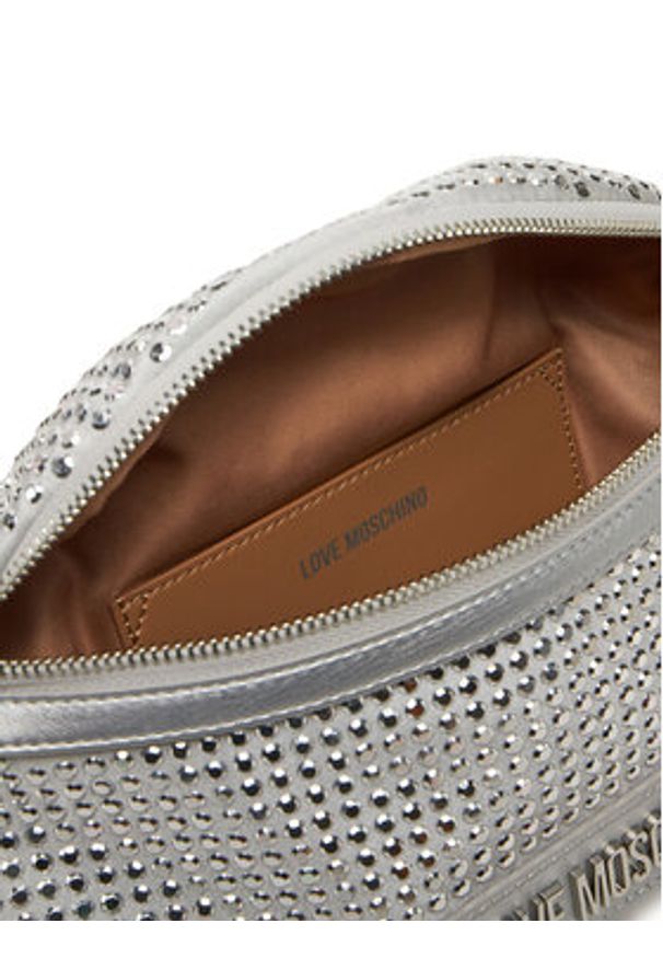 Love Moschino - LOVE MOSCHINO Saszetka nerka JC4137PP1MLL196B Srebrny. Kolor: srebrny. Materiał: materiał