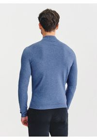 Pako Lorente - PAKO LORENTE - Półgolf męski w niebieskim kolorze. Kolor: niebieski, czarny, beżowy. Materiał: nylon, wiskoza. Wzór: gładki, ze splotem #9