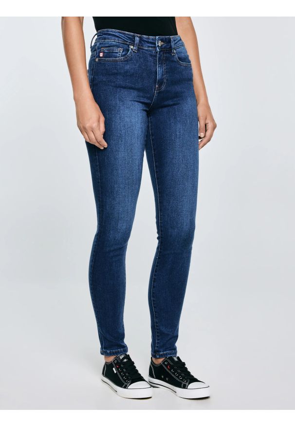 Big-Star - Jeansy damskie skinny niebieskie Adela 358. Kolor: niebieski. Styl: klasyczny