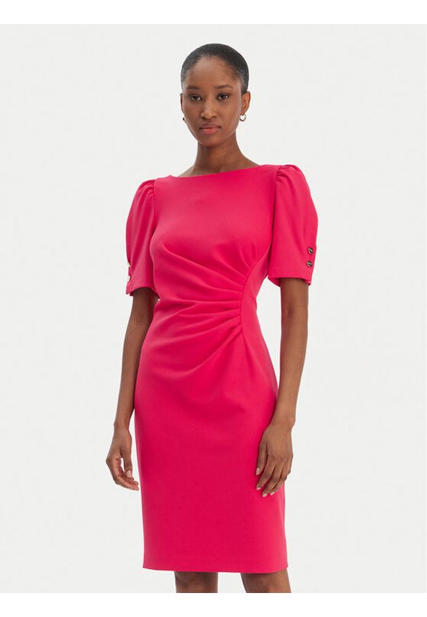 DKNY Sukienka koktajlowa DD6A1666 Czerwony Slim Fit. Kolor: czerwony. Materiał: syntetyk. Styl: wizytowy