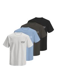 Jack & Jones - Jack&Jones Komplet 4 t-shirtów Blatailor 12291658 Kolorowy Regular Fit. Materiał: bawełna. Wzór: kolorowy