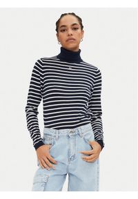 Tommy Jeans Golf Essential DW0DW19686 Granatowy Regular Fit. Typ kołnierza: golf. Kolor: niebieski. Materiał: bawełna, wiskoza #1