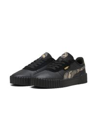 Puma - Damskie sneakersy Carina 3.0 Snake Chic PUMA Black Gold. Kolor: żółty, wielokolorowy, czarny. Wzór: nadruk, motyw zwierzęcy. Sezon: lato