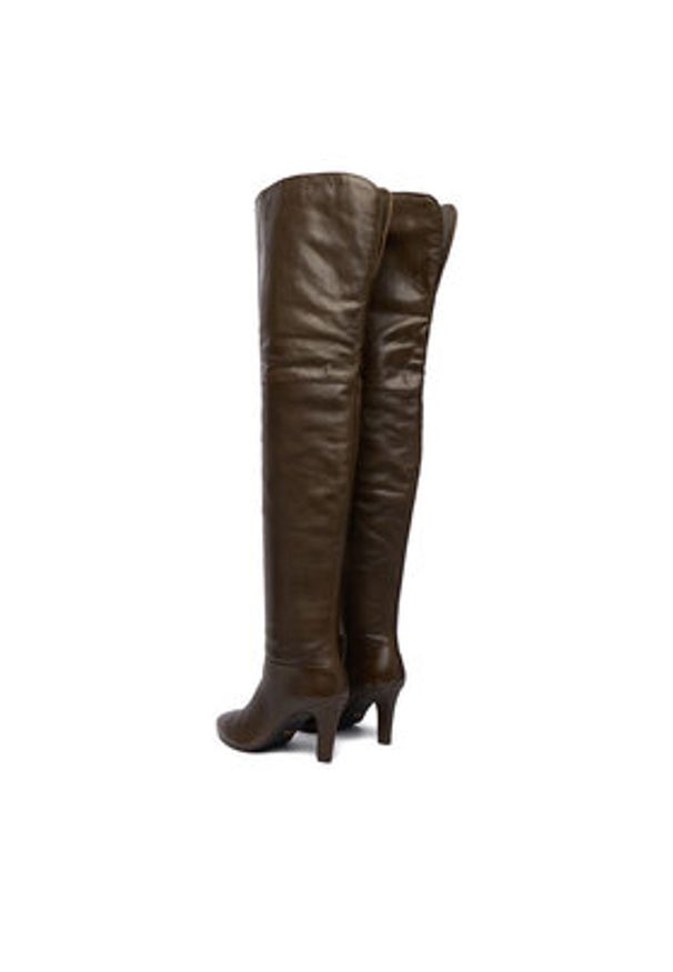 Gino Rossi - GINO ROSSI Kozaki EO-ZIVO-121925 Khaki. Kolor: brązowy. Materiał: skóra