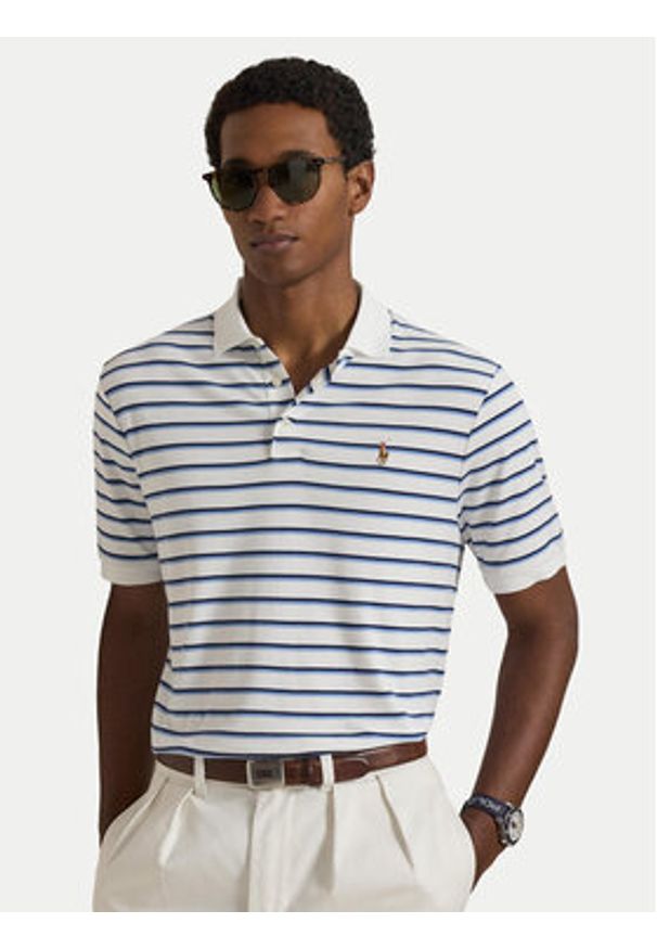 Polo Ralph Lauren Polo 710974586500 Biały Custom Slim Fit. Typ kołnierza: polo. Kolor: biały. Materiał: bawełna