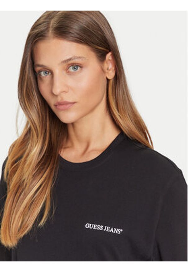 Guess Jeans T-Shirt M5BI78 K8FQ4 Czarny Regular Fit. Kolor: czarny. Materiał: bawełna