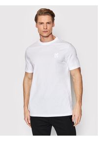 Karl Lagerfeld - KARL LAGERFELD T-Shirt Crewneck 755890 500221 Biały Regular Fit. Typ kołnierza: dekolt w karo. Kolor: biały. Materiał: bawełna