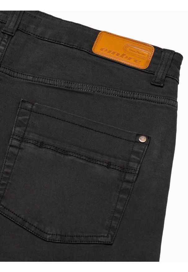 Ombre Clothing - Spodnie męskie chino P990 - czarne - XXL. Okazja: na co dzień. Kolor: czarny. Materiał: bawełna, elastan. Styl: klasyczny, elegancki, casual
