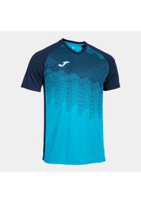 Koszulka męska Joma Tiger VI turkus-granat 2XS. Kolor: niebieski. Materiał: poliester. Sport: piłka nożna
