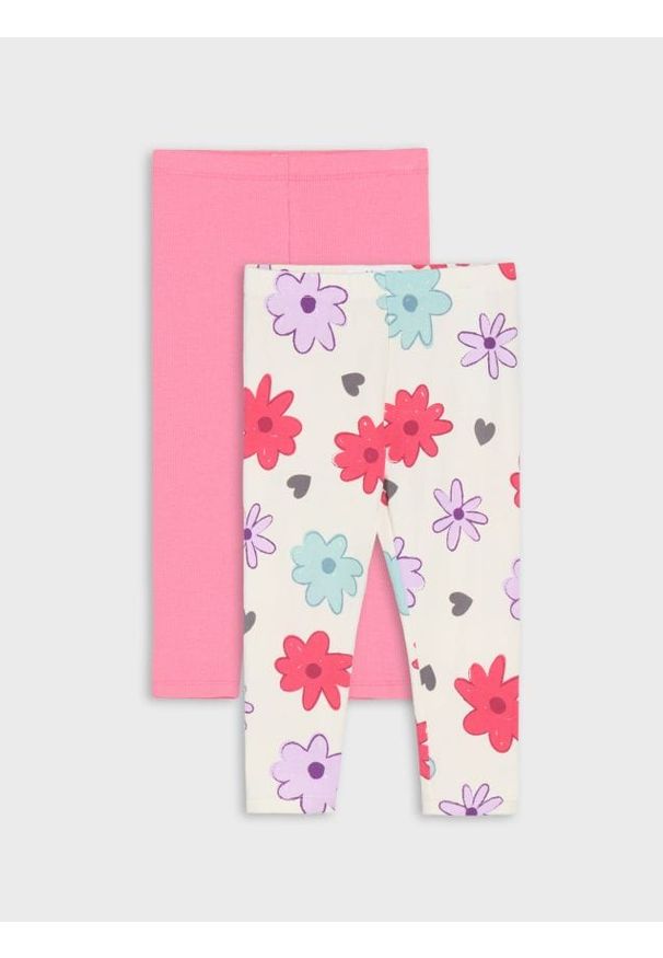 Sinsay - Legginsy 2 pack - kremowy. Kolor: kremowy