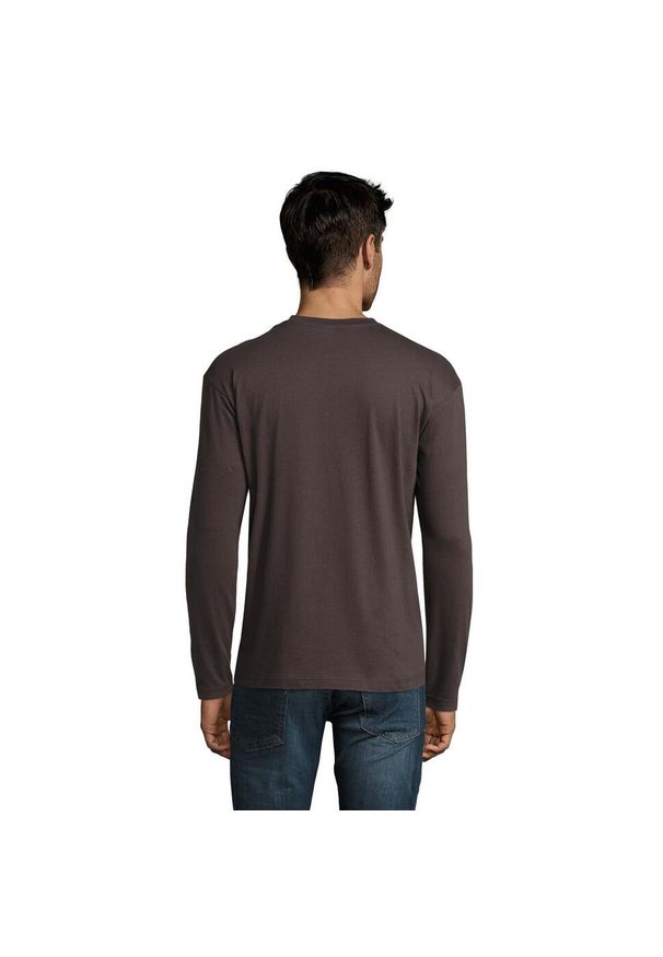 SOL'S - Męska Koszulka Z Długim Rękawem Monarch. Kolor: szary. Długość rękawa: długi rękaw. Długość: długie. Sport: turystyka piesza