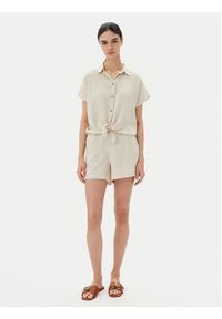 Vero Moda Szorty materiałowe Thea 10333804 Beżowy Loose Fit. Kolor: beżowy. Materiał: wiskoza