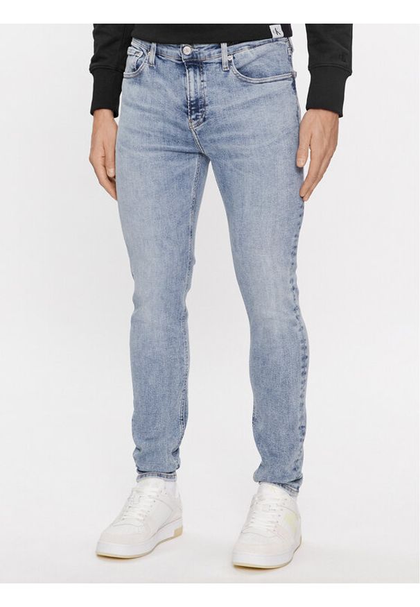 Calvin Klein Jeans Jeansy J30J323868 Niebieski Super Skinny Fit. Kolor: niebieski