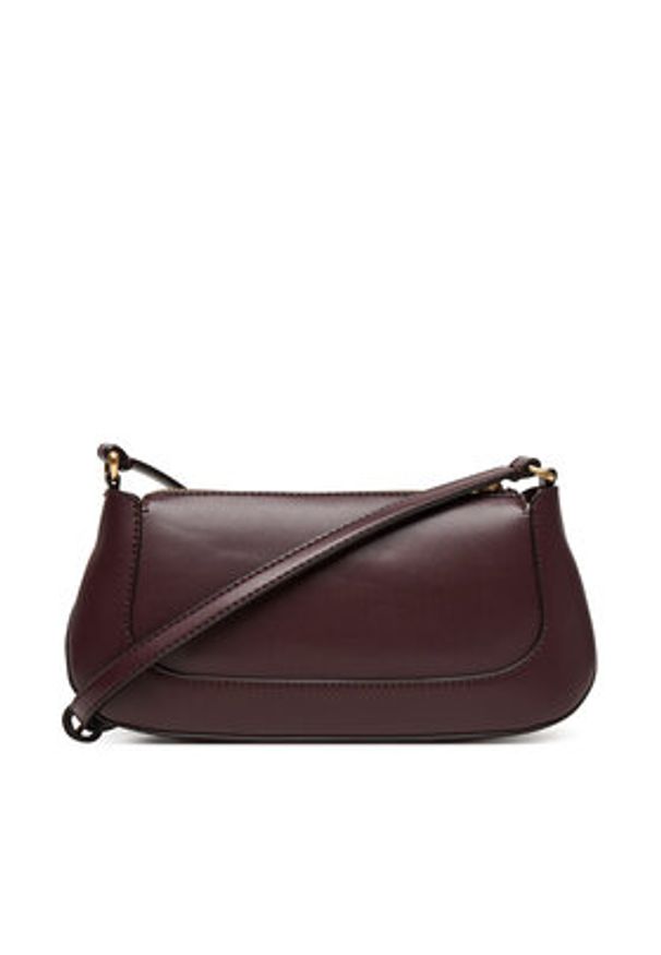 Calvin Klein Torebka Hardware Zip Crossbody LV04F1046G Bordowy. Kolor: czerwony. Materiał: skórzane