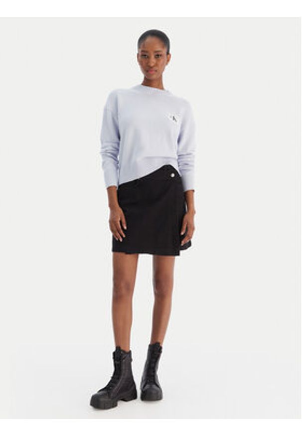 Calvin Klein Jeans Spódnica jeansowa LV047D777G Czarny Regular Fit. Kolor: czarny. Materiał: bawełna