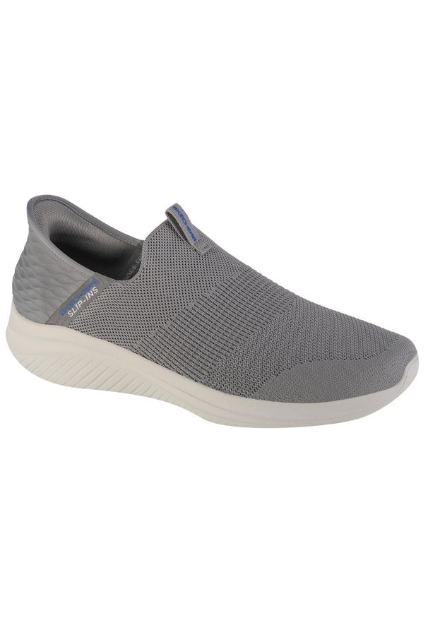 skechers - Buty do chodzenia męskie Skechers Slipins Ultra Flex 3.0 Smooth Step Gray. Zapięcie: bez zapięcia. Kolor: szary. Materiał: materiał. Szerokość cholewki: normalna. Sport: turystyka piesza