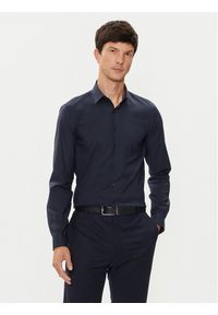 Calvin Klein Koszula K10K113182 Granatowy Slim Fit. Kolor: niebieski. Materiał: bawełna