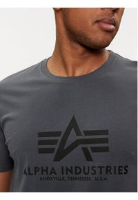 Alpha Industries T-Shirt Basic 100501 Szary Regular Fit. Kolor: czarny. Materiał: bawełna