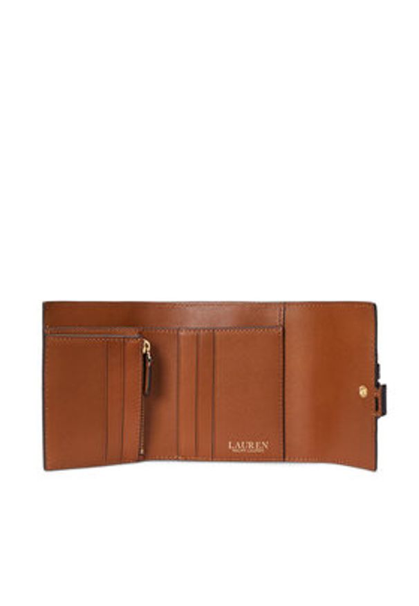 Lauren Ralph Lauren - LAUREN RALPH LAUREN Mały Portfel Damski 432966782002 Brązowy. Kolor: brązowy. Materiał: skóra