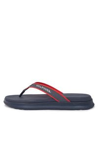 TOMMY HILFIGER - Tommy Hilfiger Japonki Dual Density Toe Beach Sandal FM0FM05015 Granatowy. Kolor: niebieski. Materiał: materiał