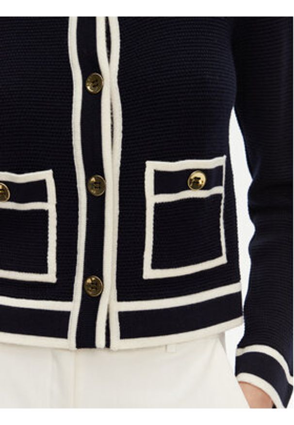 Luisa Spagnoli Kardigan Macori 58615 Czarny Slim Fit. Kolor: czarny. Materiał: wełna
