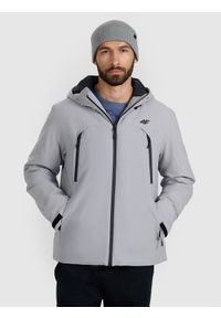 4f - 4F Kurtka przejściowa membrana 10000 męska - szara 3XL. Okazja: na co dzień. Kolor: szary. Materiał: tkanina, poliester, materiał. Sezon: zima. Styl: casual, klasyczny #1