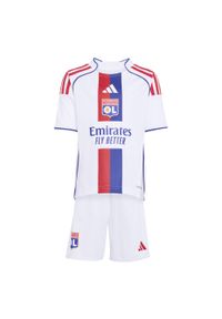 Adidas - Minizestaw piłkarski dla dzieci Olympique Lyonnais 25/26 domowy. Wzór: nadruk. Sport: piłka nożna
