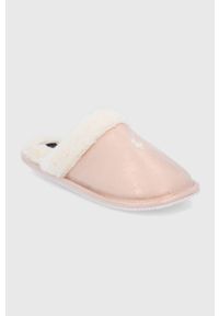 Polo Ralph Lauren Kapcie kolor różowy. Nosek buta: okrągły. Kolor: różowy. Materiał: materiał, guma
