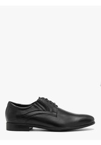 Ryłko - Czarne półbuty męskie sznurowane HORACY. Okazja: na co dzień. Zapięcie: sznurówki. Kolor: czarny. Materiał: skóra. Styl: casual, elegancki, street