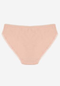 Renee - Różowe Majtki Figi z Bawełny Ozdobione Kokardą i Koronką Zeterie. Kolor: różowy. Materiał: bawełna, koronka. Wzór: aplikacja, koronka #2