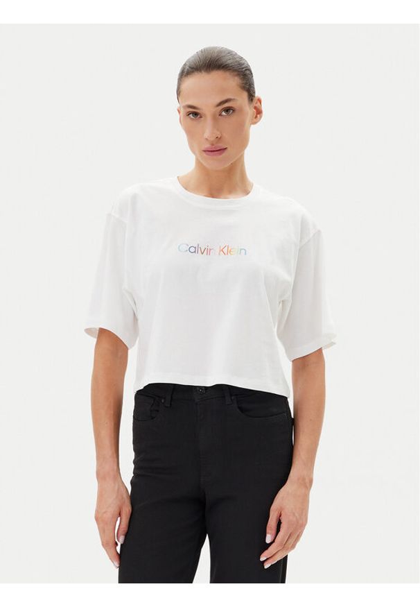 Calvin Klein Underwear T-Shirt LV00QS7470 Biały Boxy Fit. Kolor: biały. Materiał: bawełna