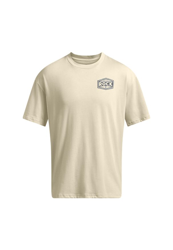 Koszulka męska Under Armour Project Rock Heavyweight Tools Of The Trade. Kolor: beżowy. Sport: fitness