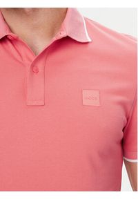 BOSS Polo Passertip 50507699 Czerwony jasny Slim Fit. Typ kołnierza: polo. Kolor: czerwony. Materiał: bawełna #5