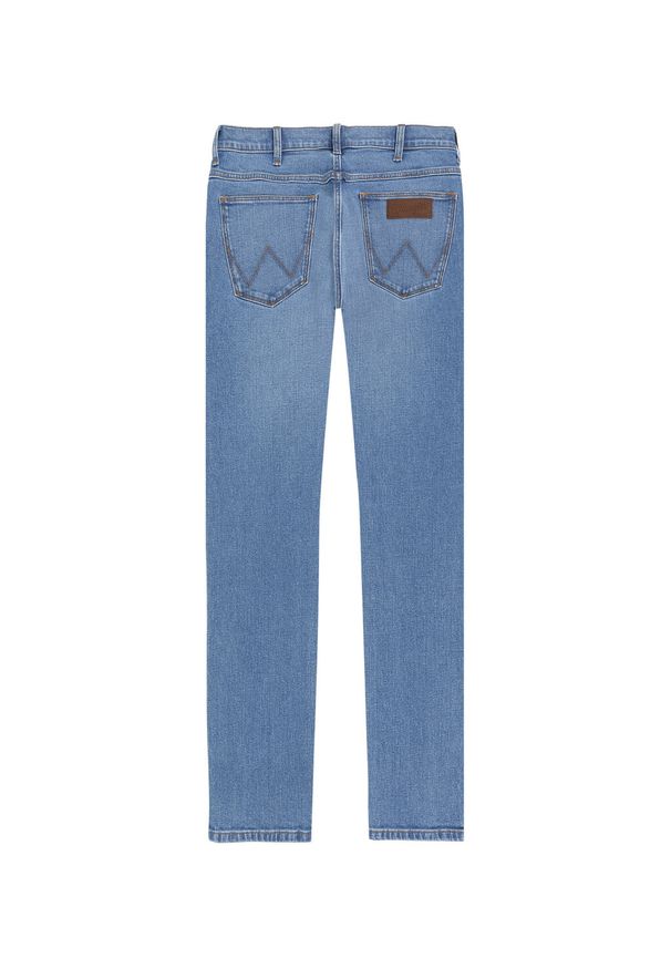 Wrangler - WRANGLER BRYSON MĘSKIE SPODNIE JEANSOWE HALT W14XHN310. Okazja: na co dzień. Stan: obniżony. Wzór: ze splotem. Styl: casual, klasyczny, rockowy, elegancki