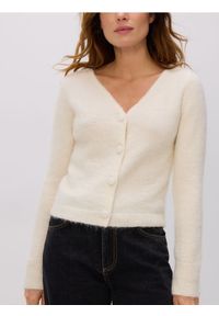 Reserved - Kardigan z alpaką - złamana biel. Materiał: dzianina, wełna #1