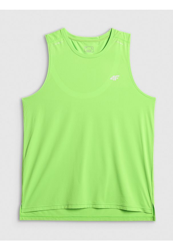 4f - 4F Koszulka do biegania regular szybkoschnąca męska - zielona L. Kolor: zielony. Materiał: włókno, materiał. Długość: długie. Sport: fitness, bieganie
