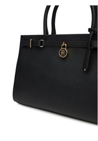 TOMMY HILFIGER - Tommy Hilfiger Torebka American Icon Tote Leather AW0AW17185 Czarny. Kolor: czarny. Materiał: skórzane