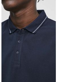 medicine - Medicine polo męskie kolor granatowy gładki. Typ kołnierza: polo. Kolor: niebieski. Materiał: dzianina. Długość: krótkie. Wzór: gładki #4