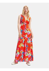 Desigual Sukienka letnia 23SWVW73 Czerwony Regular Fit. Kolor: czerwony. Materiał: wiskoza. Sezon: lato
