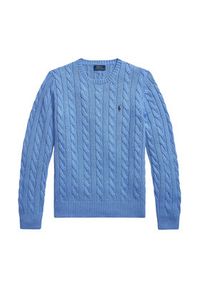 Polo Ralph Lauren Sweter 710775885006 Niebieski Regular Fit. Typ kołnierza: polo. Kolor: niebieski. Materiał: bawełna #4