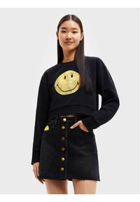 Desigual Bluza SMILEY 22WWSK35 Czarny Relaxed Fit. Kolor: czarny. Materiał: bawełna #1