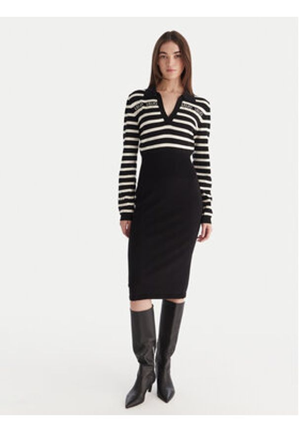 Liu Jo Sukienka dzianinowa TF5215 MS63L Czarny Regular Fit. Kolor: czarny. Materiał: syntetyk